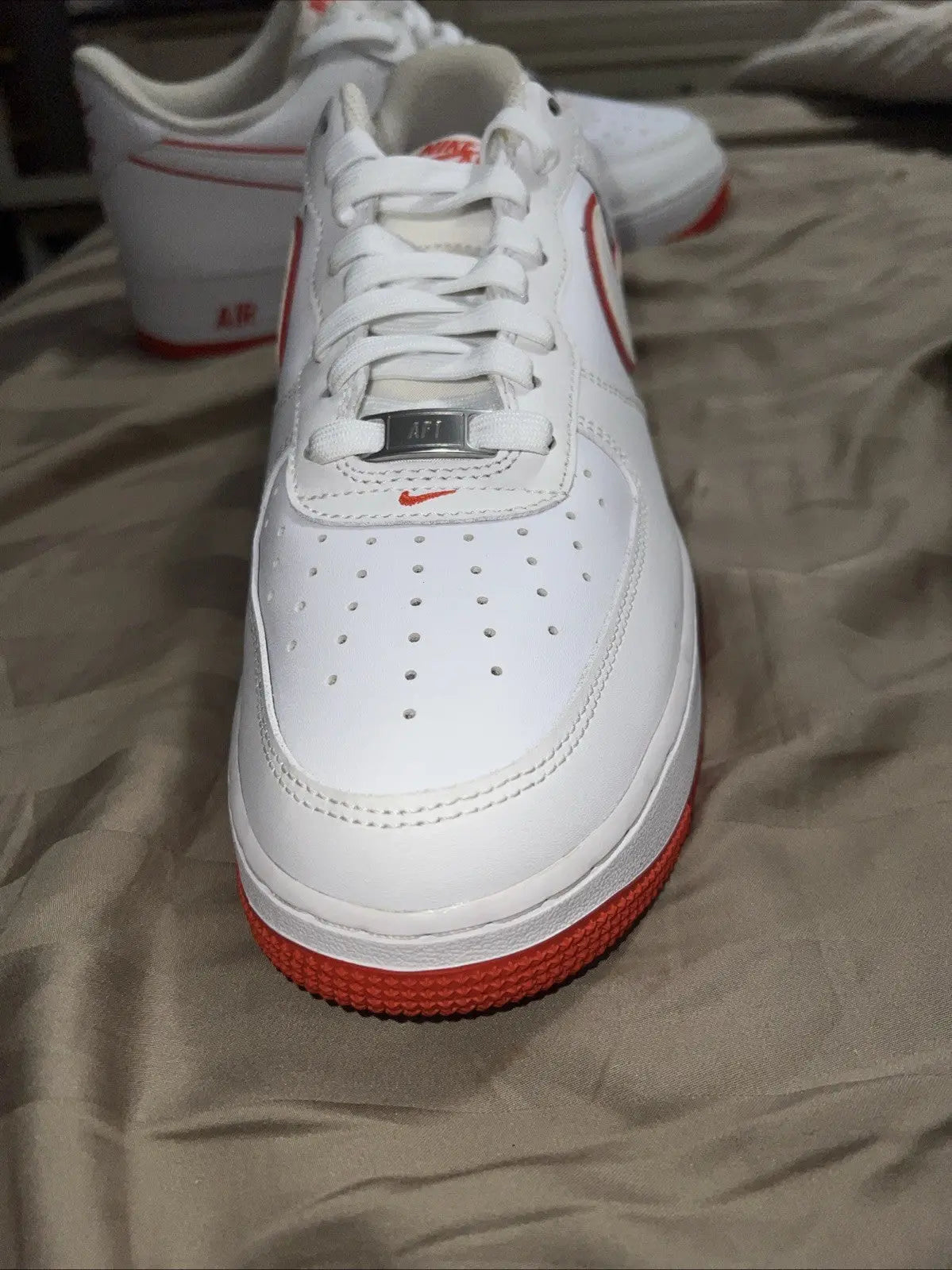 Size 10 - Nike Air Force 1 '07 White Picante Red
