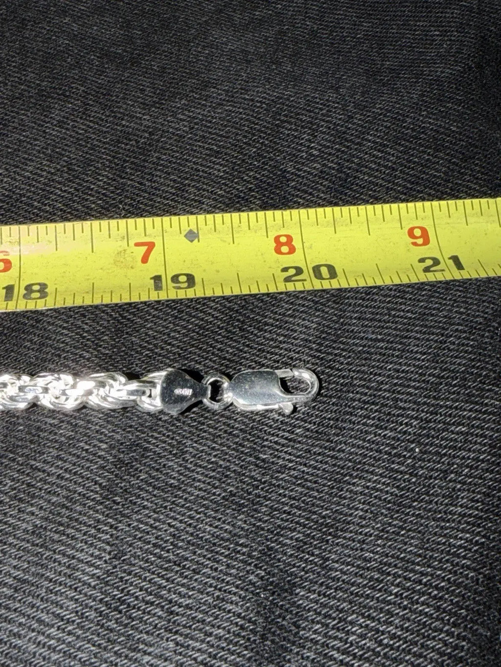 Real 925 SOLID Sterling Silver Diamond Cut ROPE Chain Necklace 6mm 20” 54.6 Gr