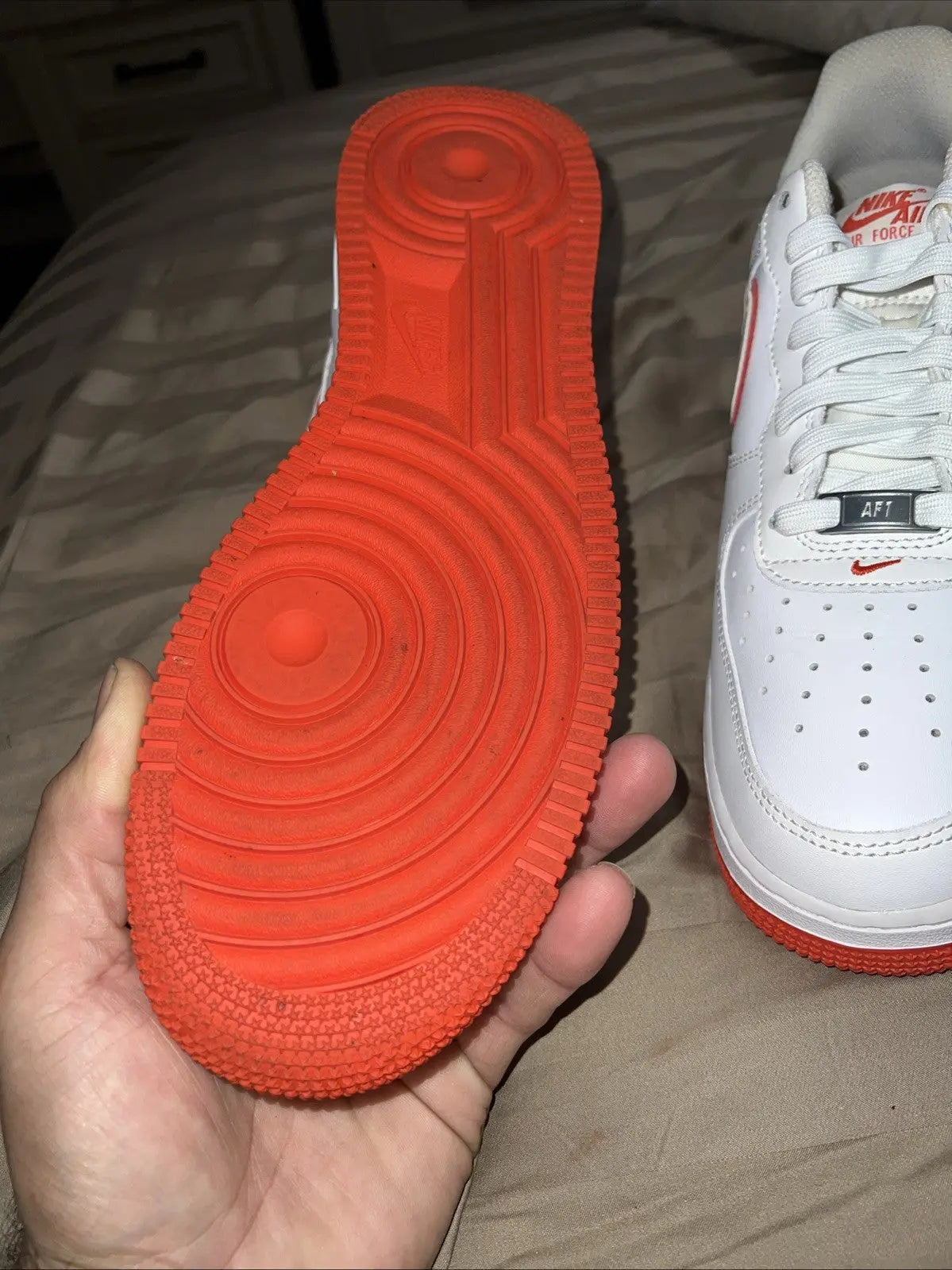 Size 10 - Nike Air Force 1 '07 White Picante Red