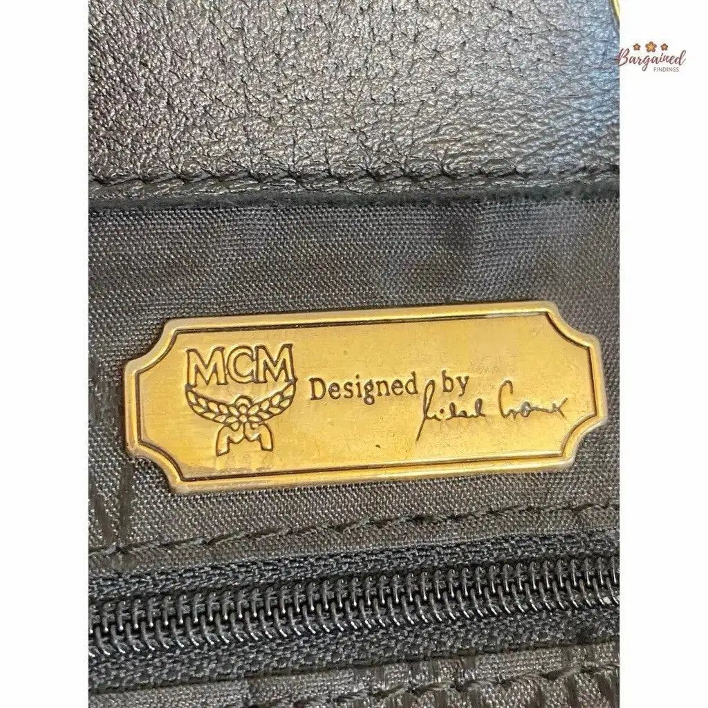MCM Gold Hardware Backpack Purse Medium Black 100% Leather
