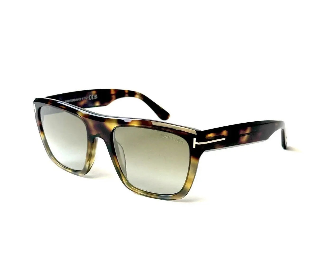 Tom Ford ALBERTO FT 1077 Dark Havana/Brown Shaded (55G) Tortoise Sunglasses