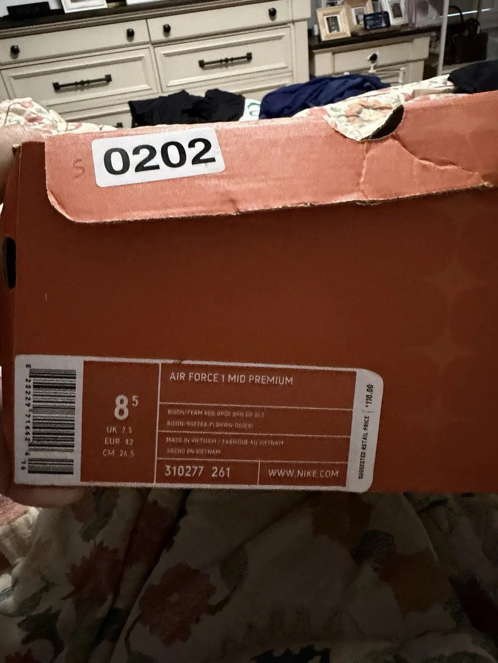 Nike Air Force 1 Mid Premium Brown Size 8.5 Brand New 310277 261