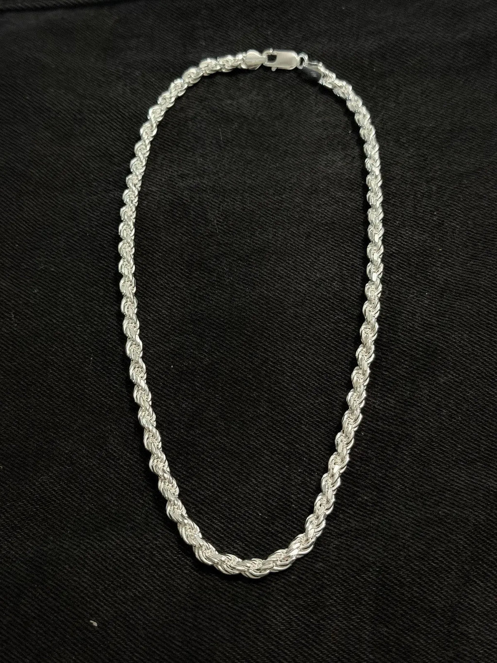 Real 925 SOLID Sterling Silver Diamond Cut ROPE Chain Necklace 6mm 20” 54.6 Gr
