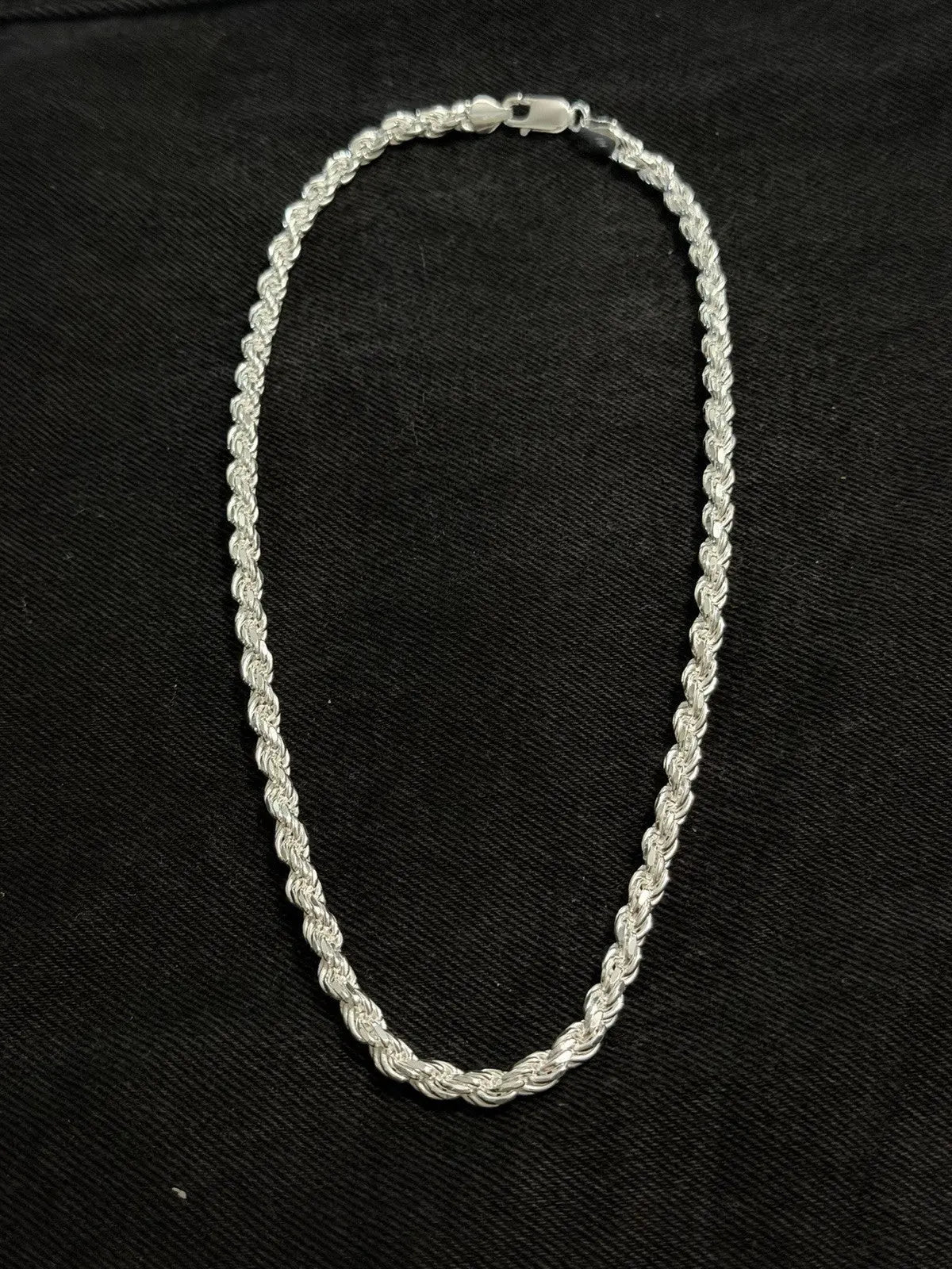 Real 925 SOLID Sterling Silver Diamond Cut ROPE Chain Necklace 6mm 20” 54.6 Gr