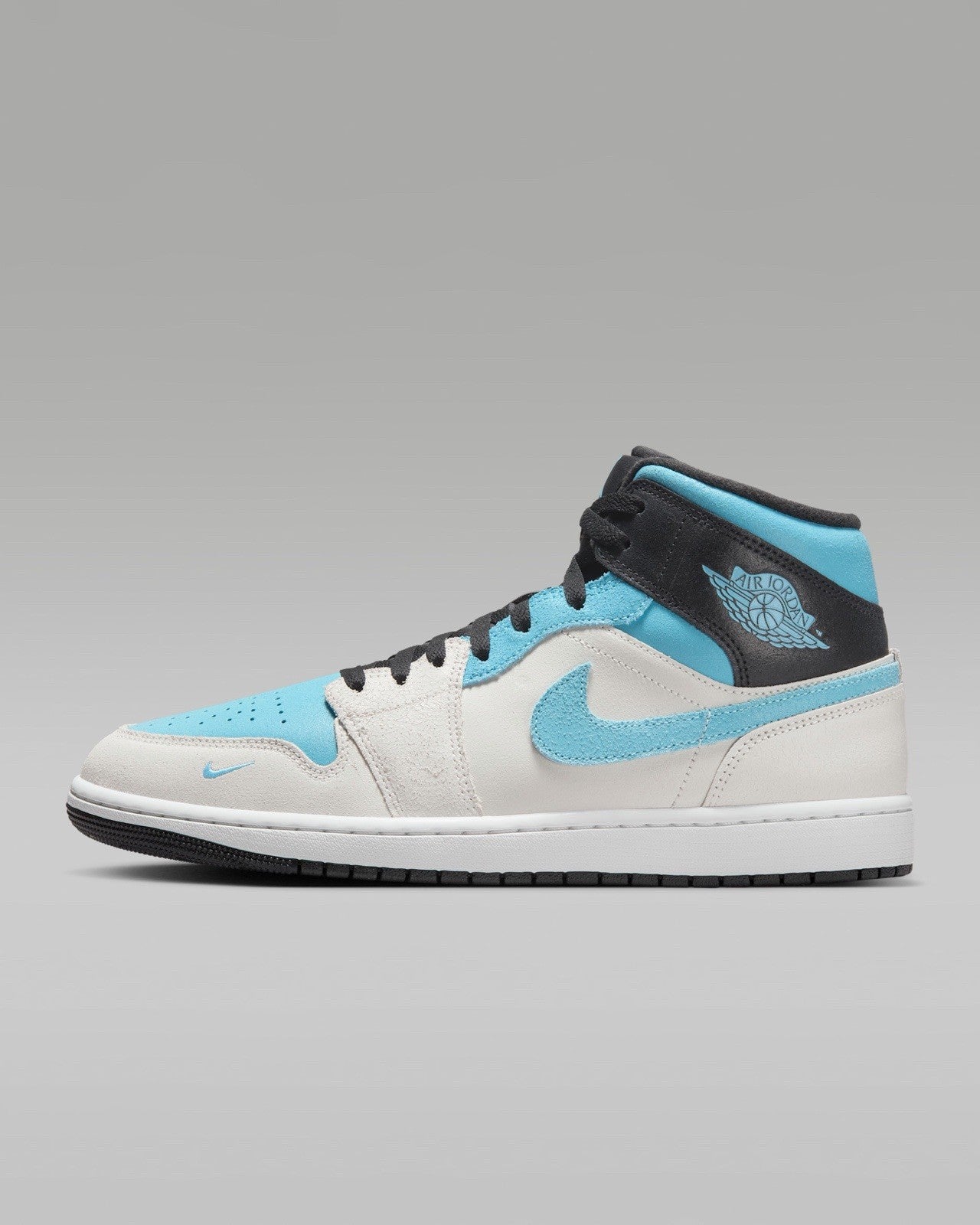 Air Jordan 1 Mid SE Summit White/Blue Chill Black Size 11 Shoes