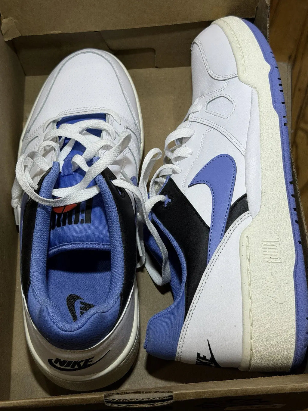 Nike Men's Full Force Low Shoes White/ C.Blue FB1362-100  Size 11.5 Mens