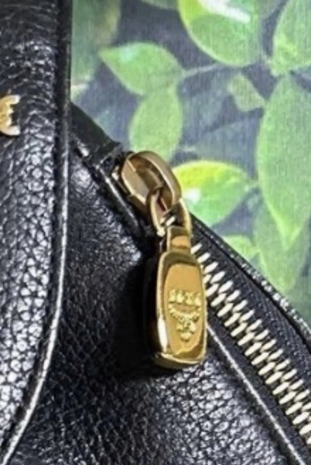 MCM Gold Hardware Backpack Purse Medium Black 100% Leather