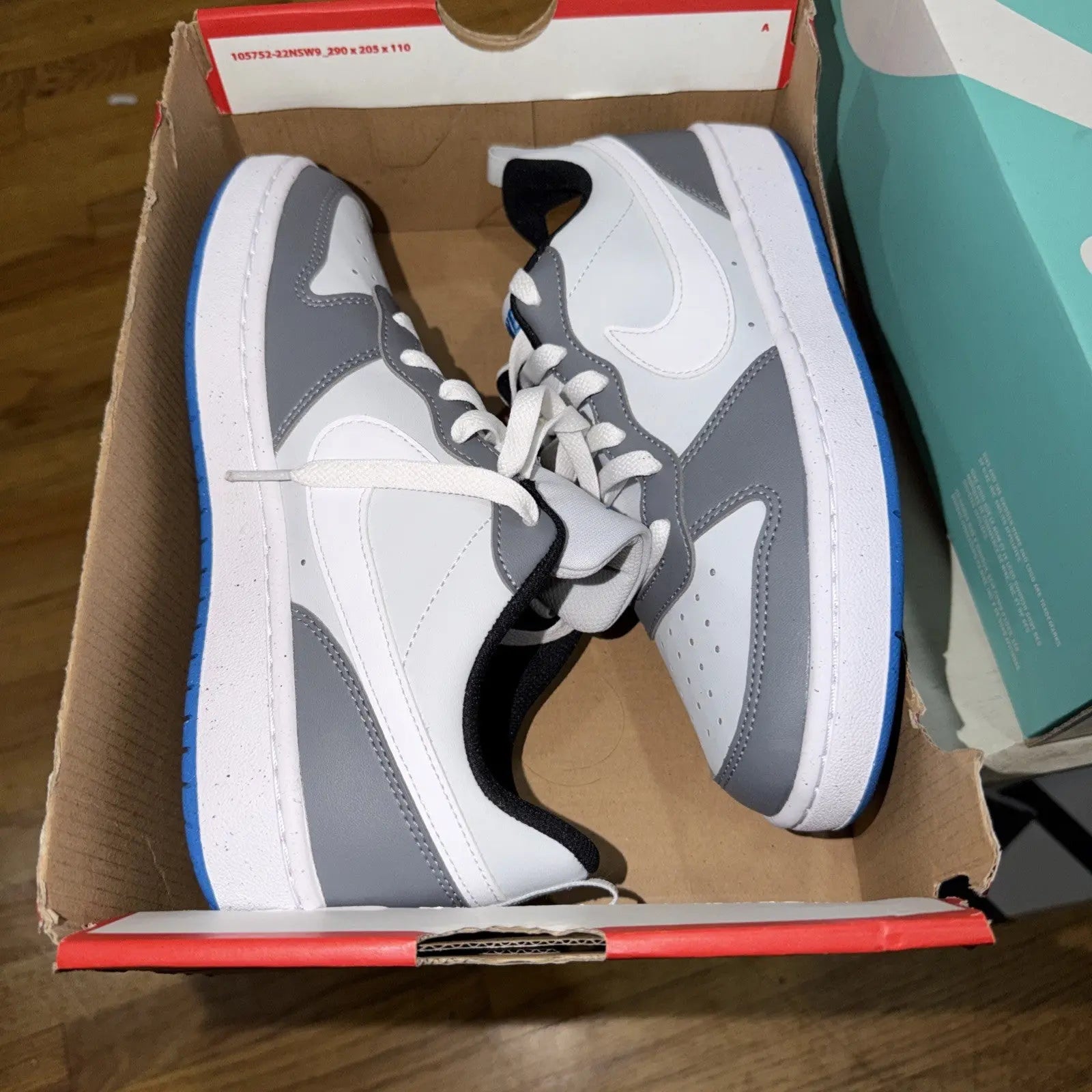 Size 6.5Y (GS) - Nike Court Borough Low Pure Platinum White Cool Grey DV5456 019
