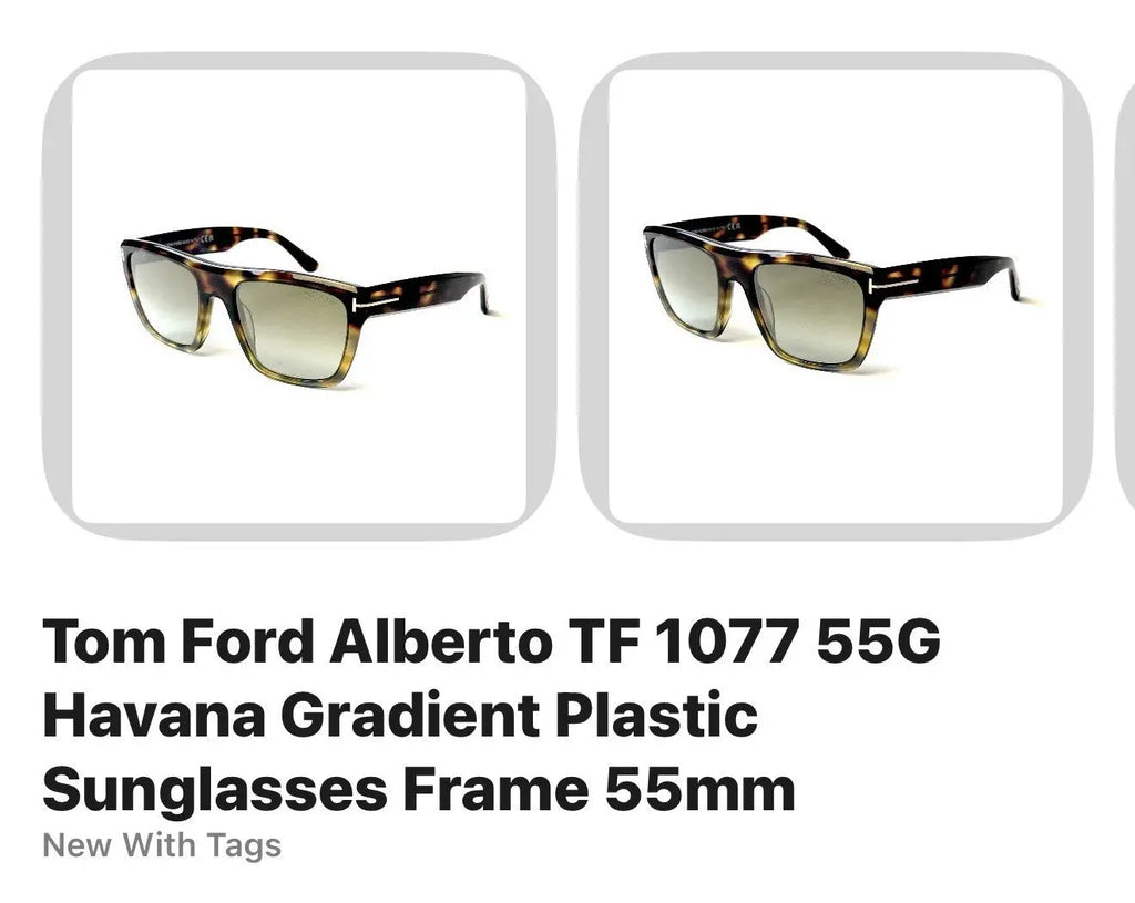 Tom Ford ALBERTO FT 1077 Dark Havana/Brown Shaded (55G) Tortoise Sunglasses