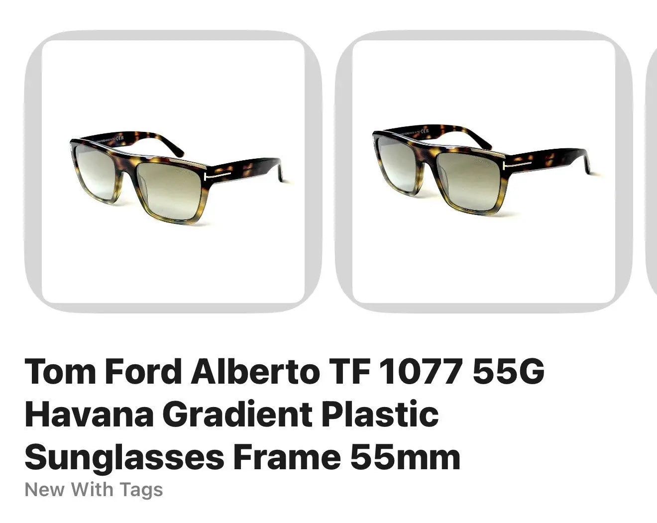 Tom Ford ALBERTO FT 1077 Dark Havana/Brown Shaded (55G) Tortoise Sunglasses