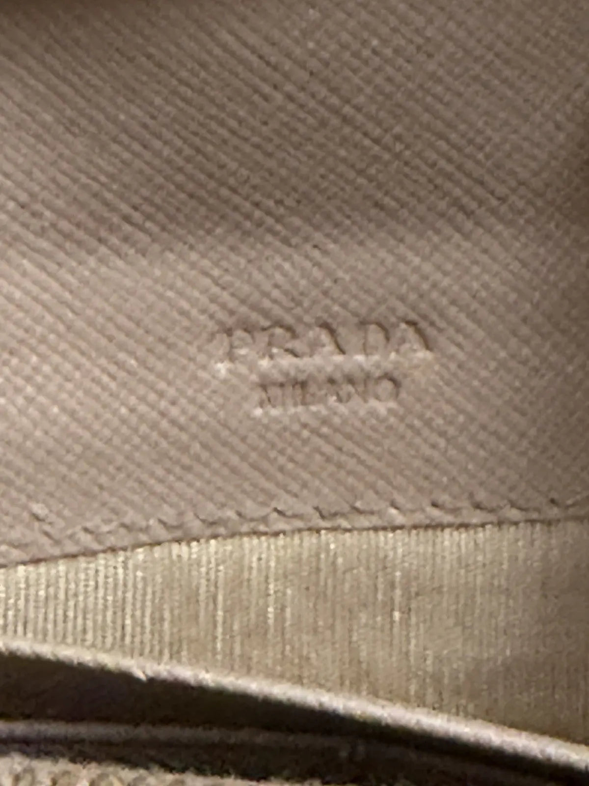 PRADA Pink Nude Saffiano Leather Logo Wallet On Braided Chain Crossbody Bag