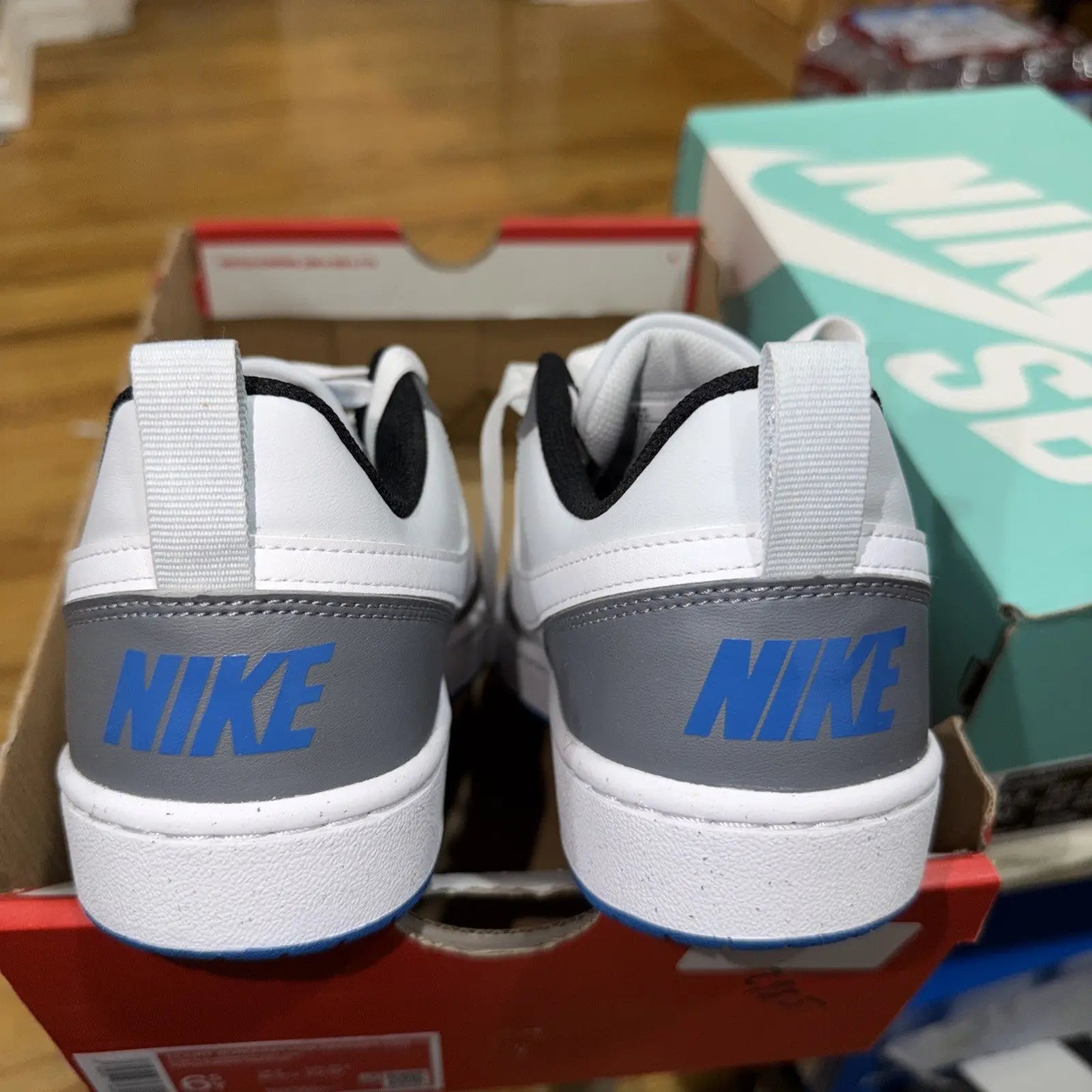 Size 6.5Y (GS) - Nike Court Borough Low Pure Platinum White Cool Grey DV5456 019