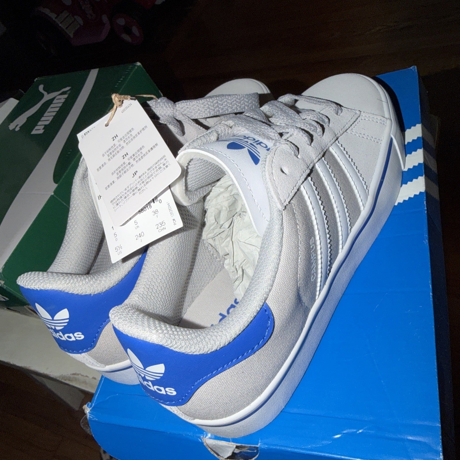 Adidas Campus Vulc Grey Bluebird Size 5.5