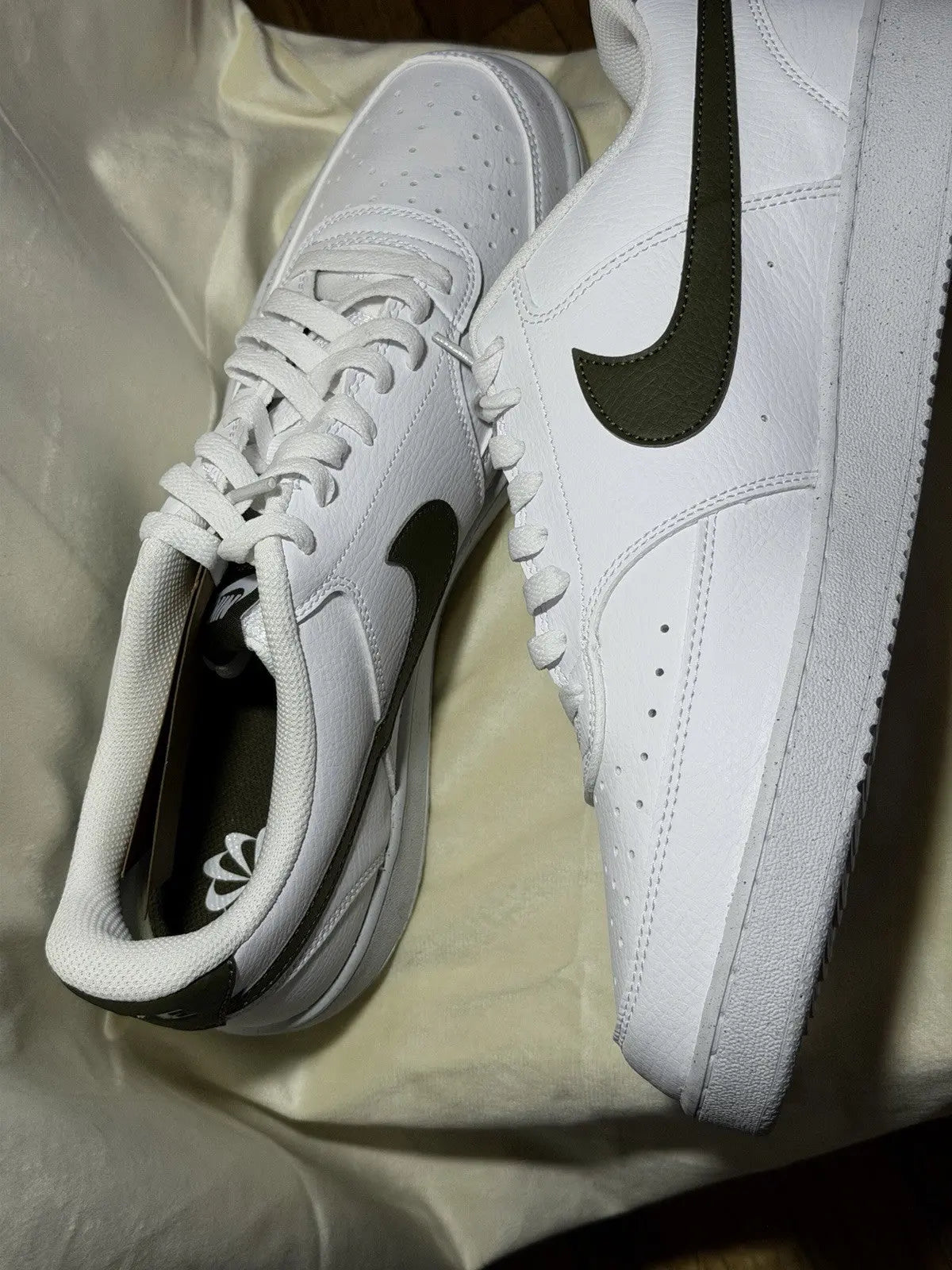 Nike Court Vision Next Nature Low White Medium Olive DH2987-116 Shoes Size 12