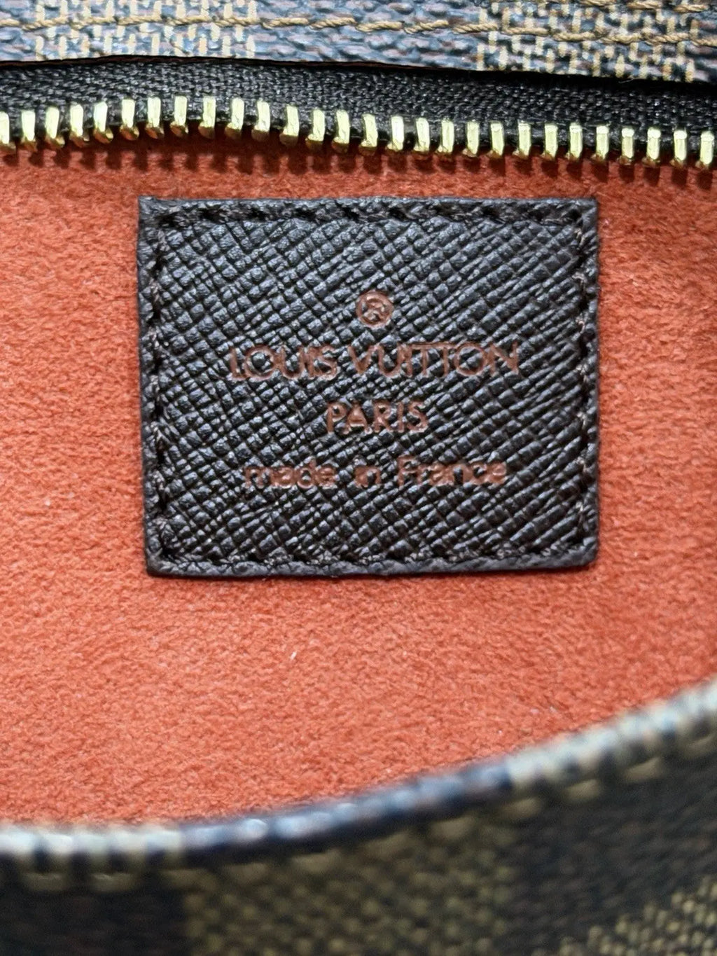 Louis Vuitton Mini Pochette Accessoires Damier Ebene Red Interior 100% Authentic
