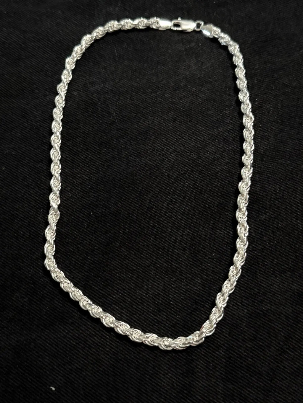 Real 925 SOLID Sterling Silver Diamond Cut ROPE Chain Necklace 6mm 20” 54.6 Gr