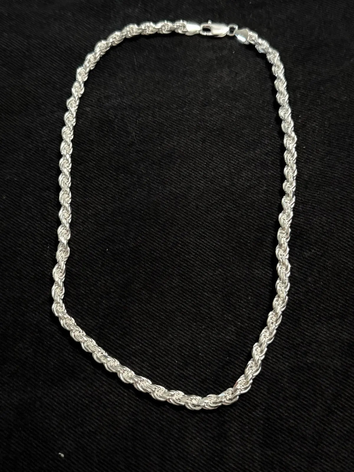 Real 925 SOLID Sterling Silver Diamond Cut ROPE Chain Necklace 6mm 20” 54.6 Gr