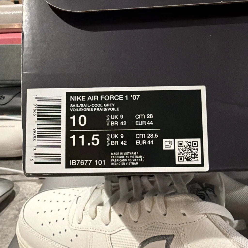 Nike Air Force 1 Low Sail Cool Grey Size 10 Men