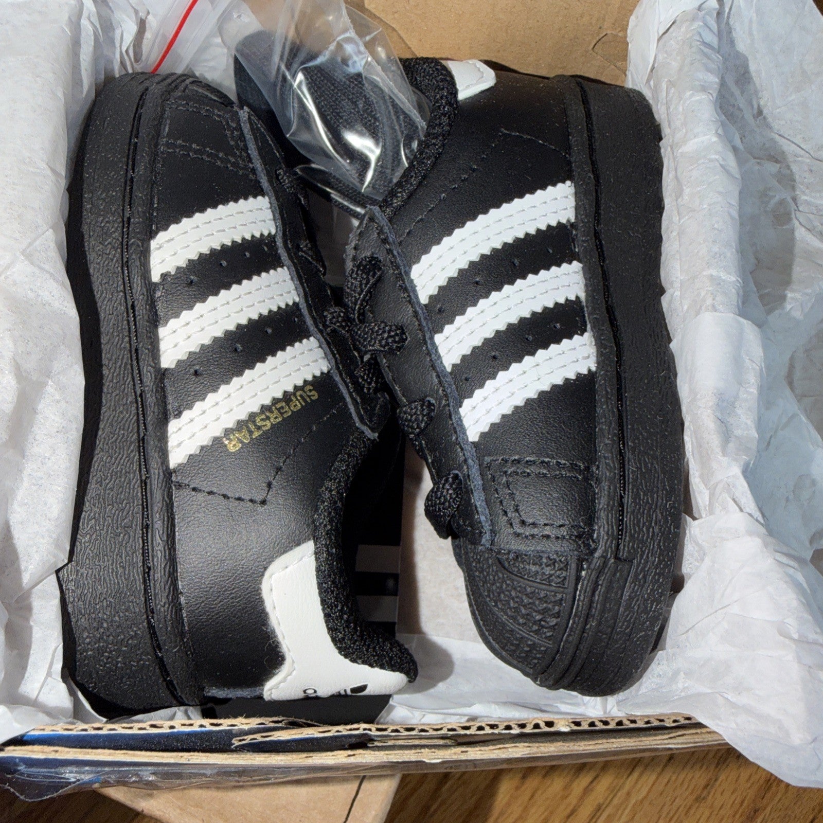 adidas Superstar EL I Unisex Kids Black White Athletic Sneakers Size 4K