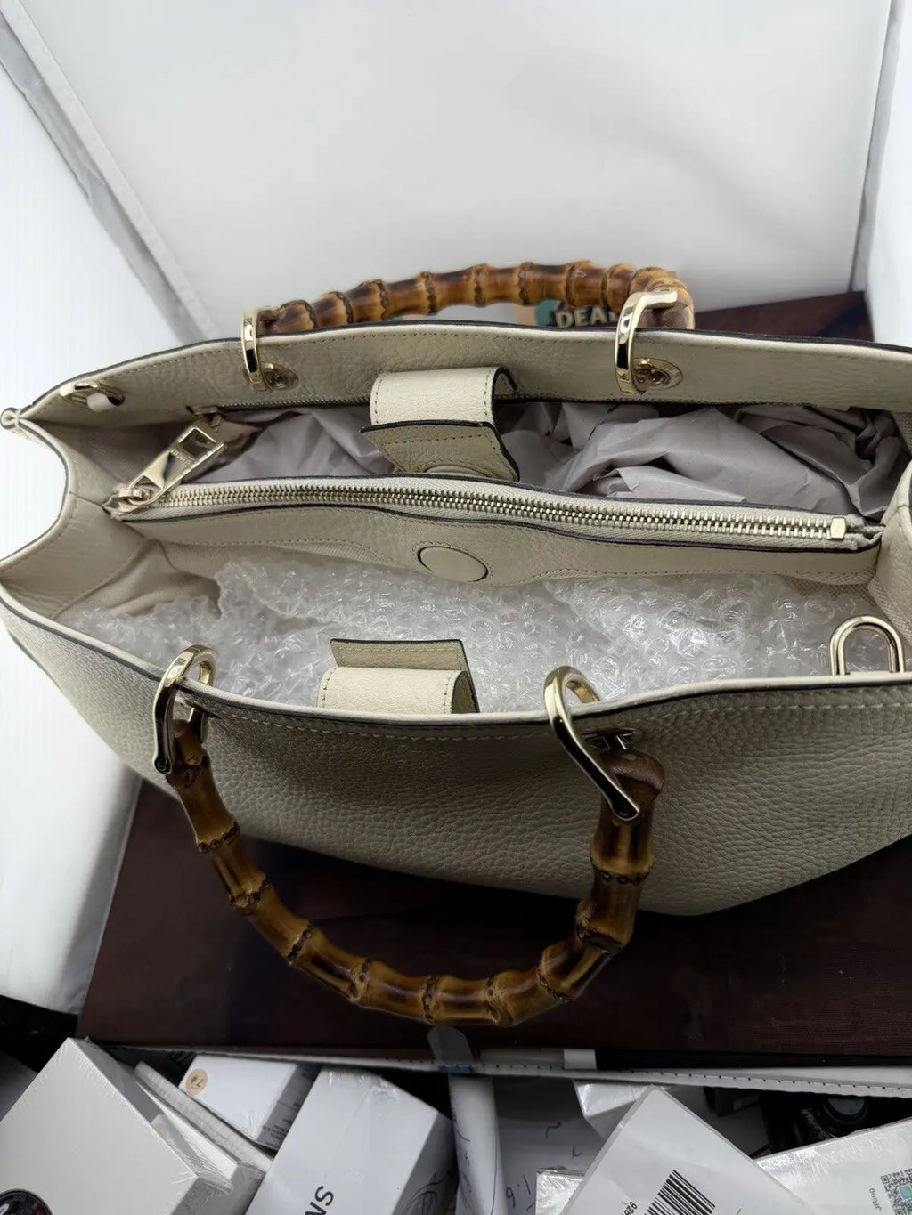Gucci Bamboo Shopper Leather Tote Bag In New Condition