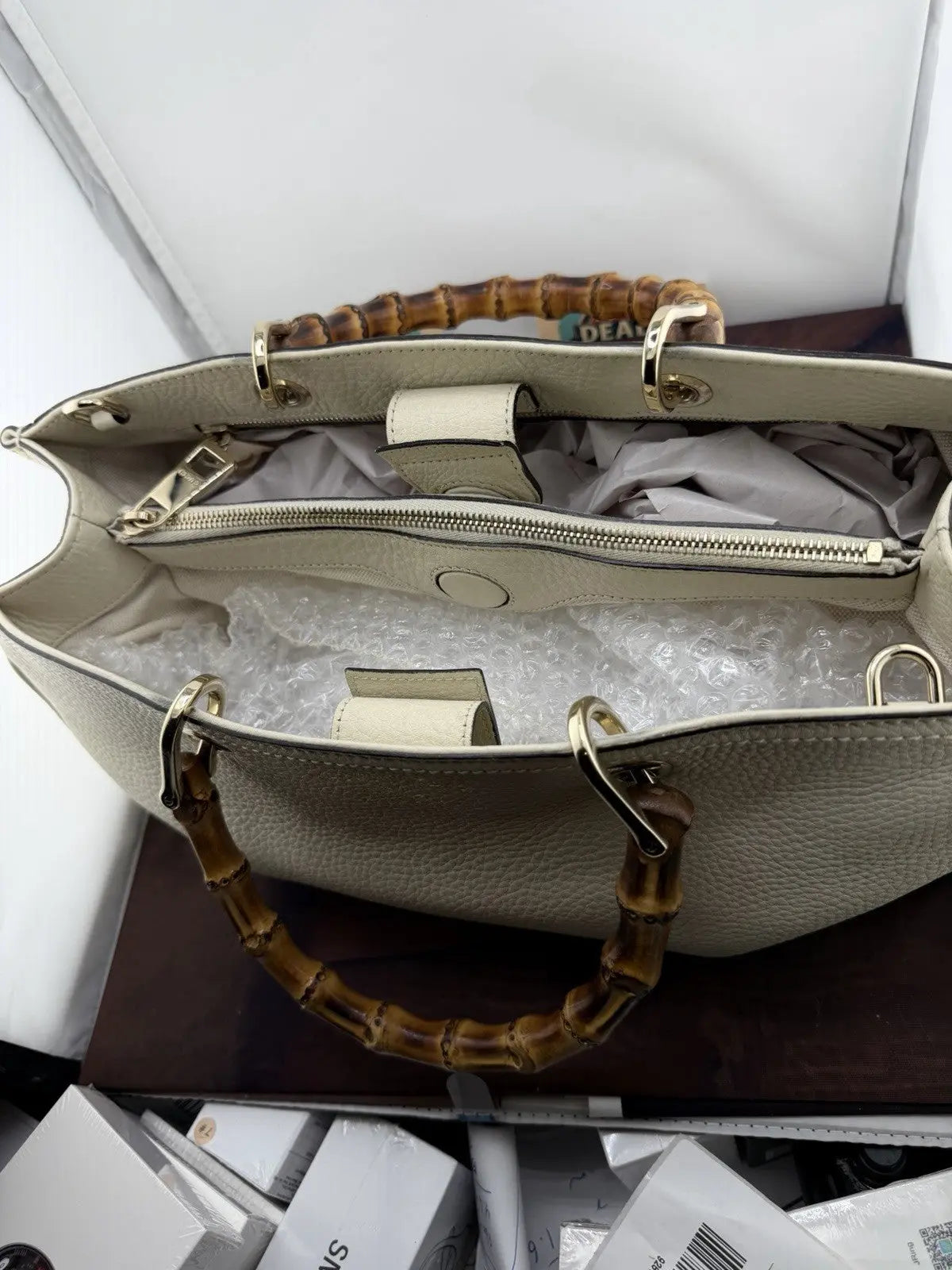 Gucci Bamboo Shopper Leather Tote Bag In New Condition
