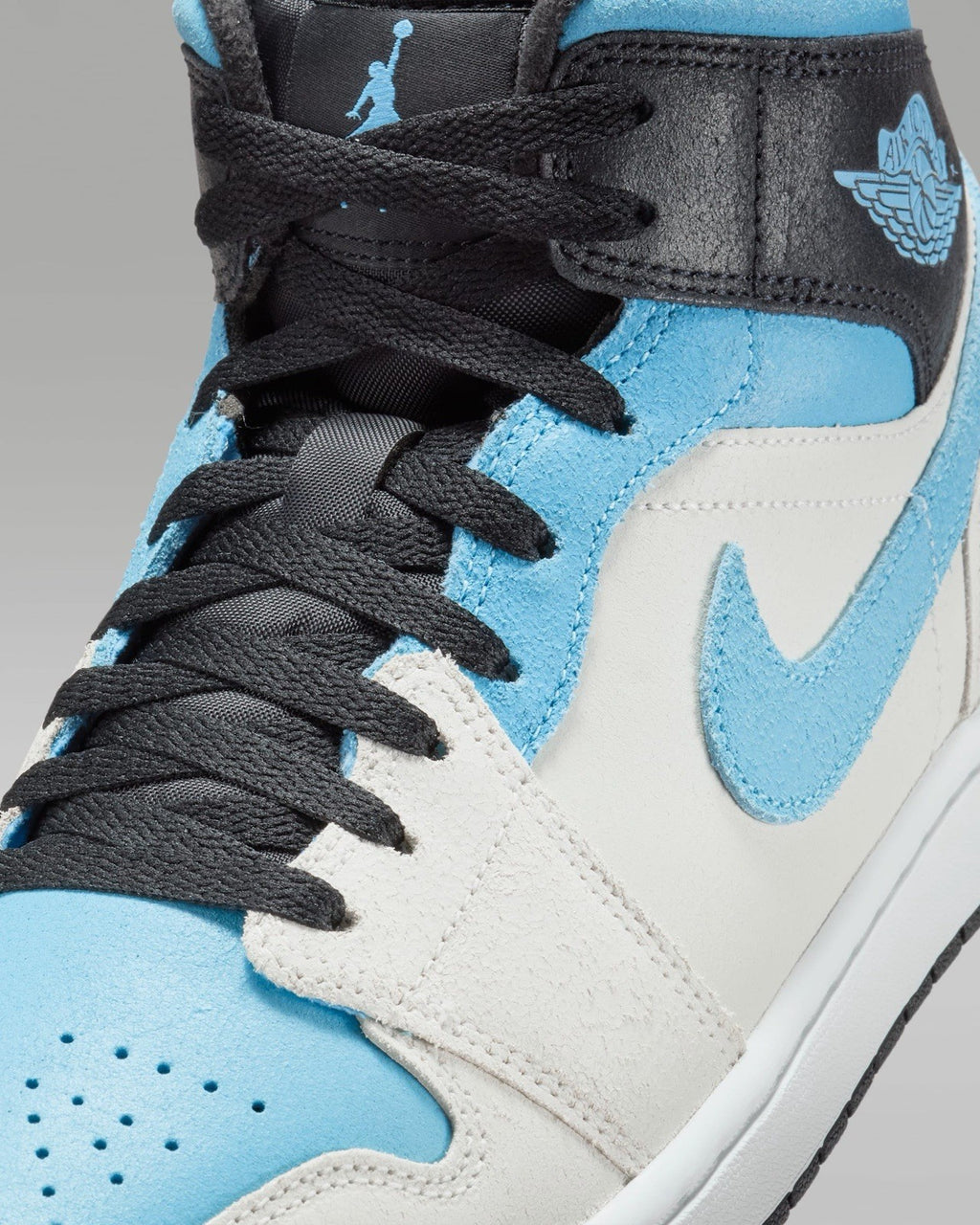 Air Jordan 1 Mid SE Summit White/Blue Chill Black Size 11 Shoes
