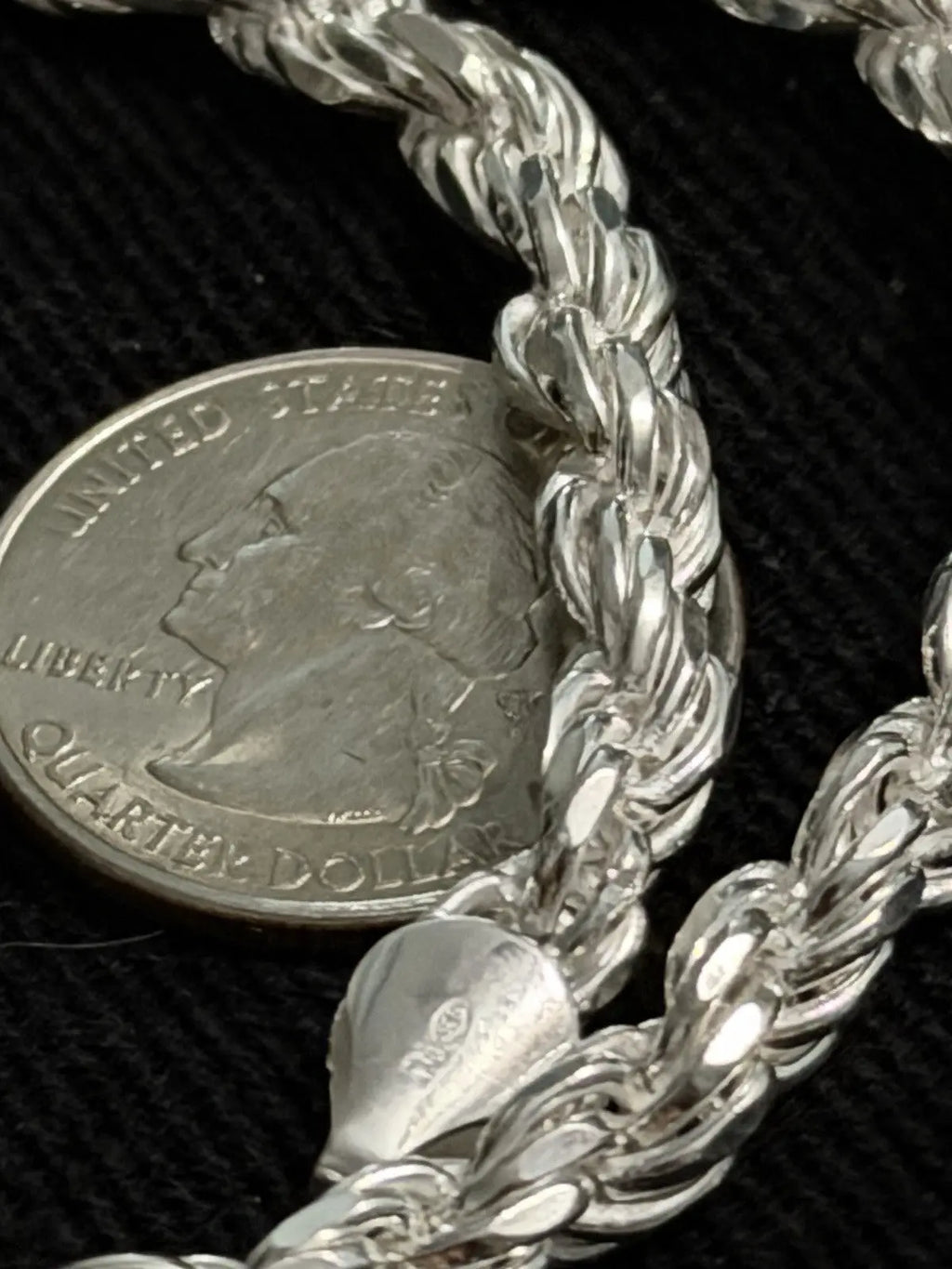 Real 925 SOLID Sterling Silver Diamond Cut ROPE Chain Necklace 6mm 20” 54.6 Gr