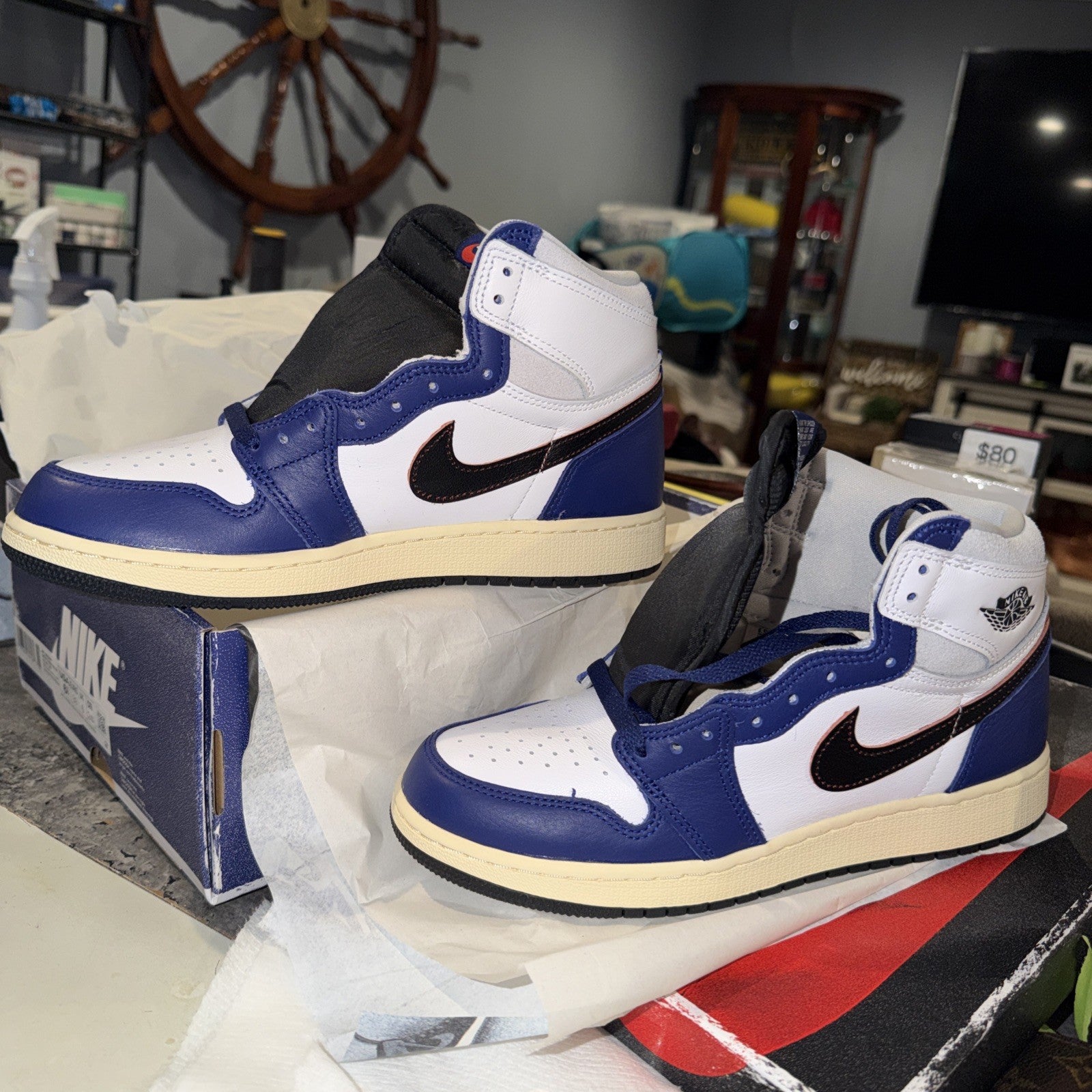 Air Jordan 1 Retro High Oh Gs White Black Neutral Grey Size 6.5Y Fd1437 100