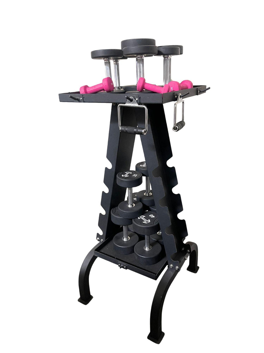 Accessory Rack - Muscle D Fitness - Sturdy Cable Attachment Storage (Rack Only)