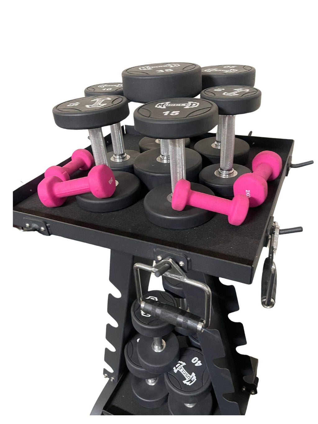 Accessory Rack - Muscle D Fitness - Sturdy Cable Attachment Storage (Rack Only)