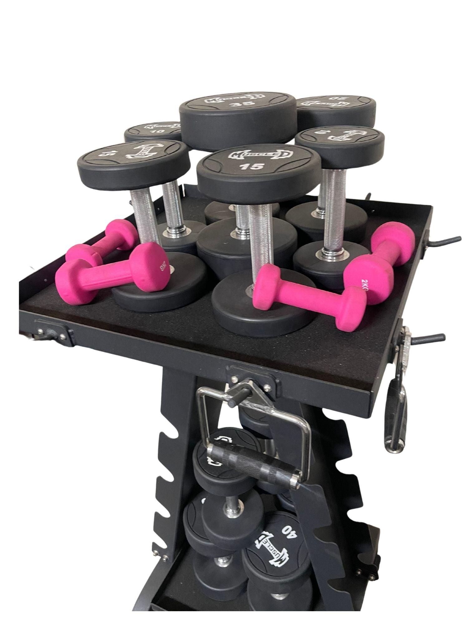 Accessory Rack - Muscle D Fitness - Sturdy Cable Attachment Storage (Rack Only)
