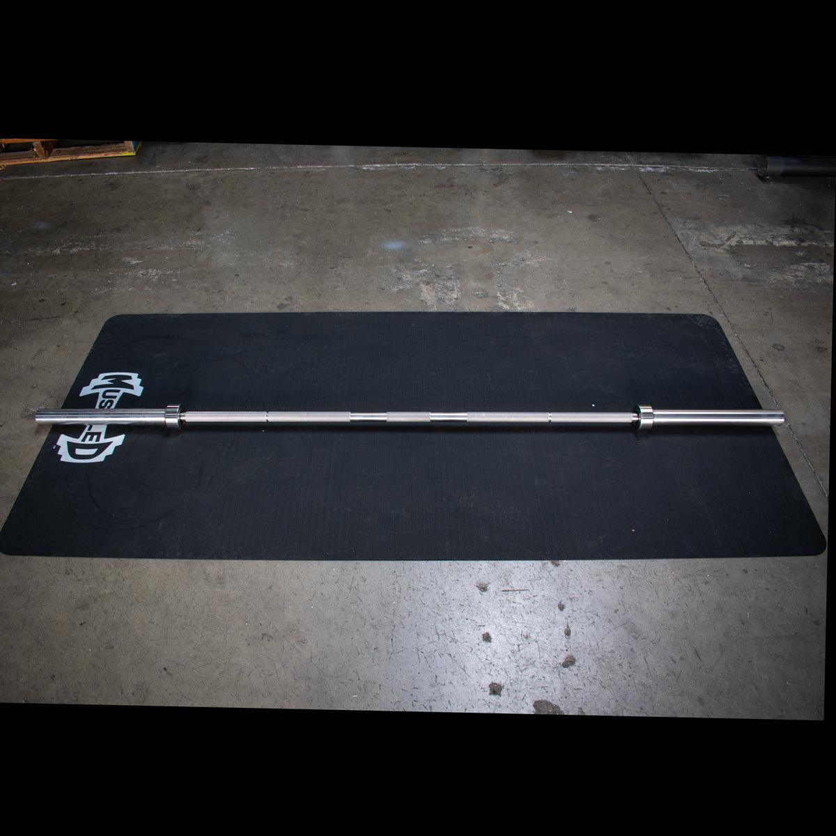 7' Stainless Steel Olympic Bar - Bearing - Muscle D Fitness - Qualiity Knurling