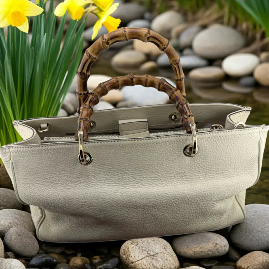 Gucci Bamboo Shopper Leather Tote Bag In New Condition Gucci